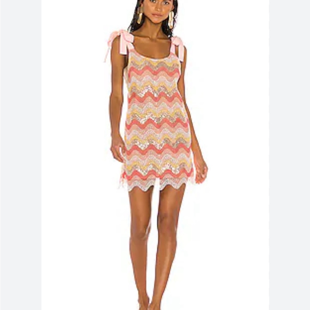 Suri Embroidered Dress in Hot Pink & Yellow